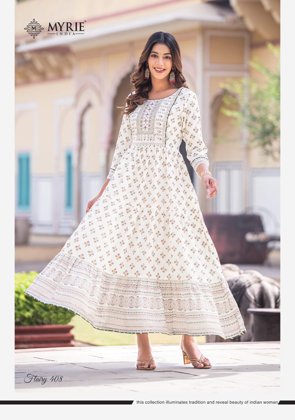 Flairy Vol 4 By Myrie Long Printed  Anarkali Kurtis Catalog